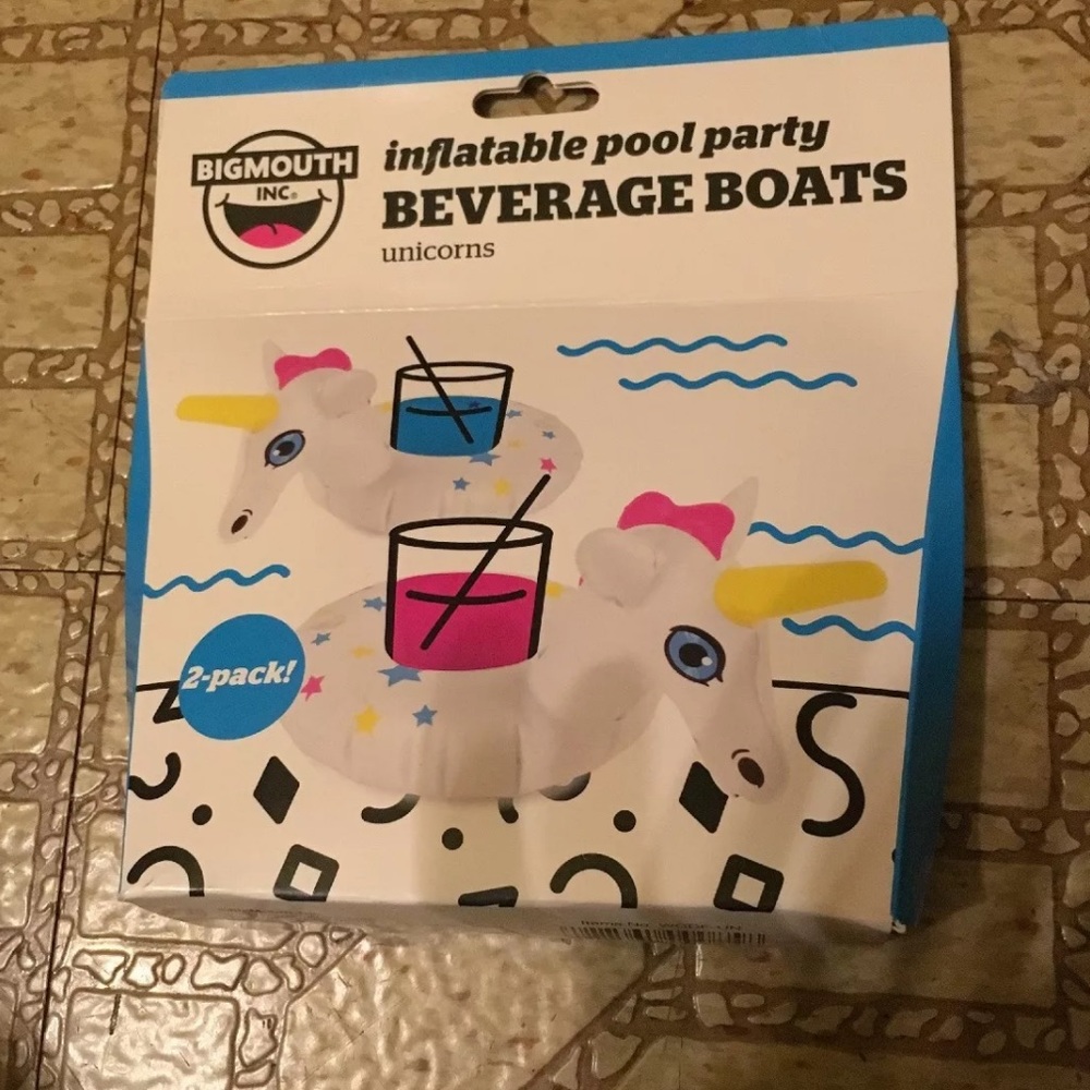 Pool Drink Holder Inflatable Unicorns 2 Pack NEW